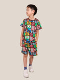 Boys Retro Mixtape Printed T-shirt with Shorts