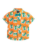 Boys Coco party orange Cotton Shirt with Bow