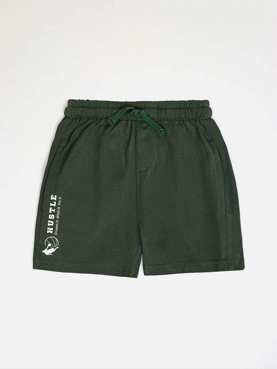 Boys Green Hustle Cotton Shorts